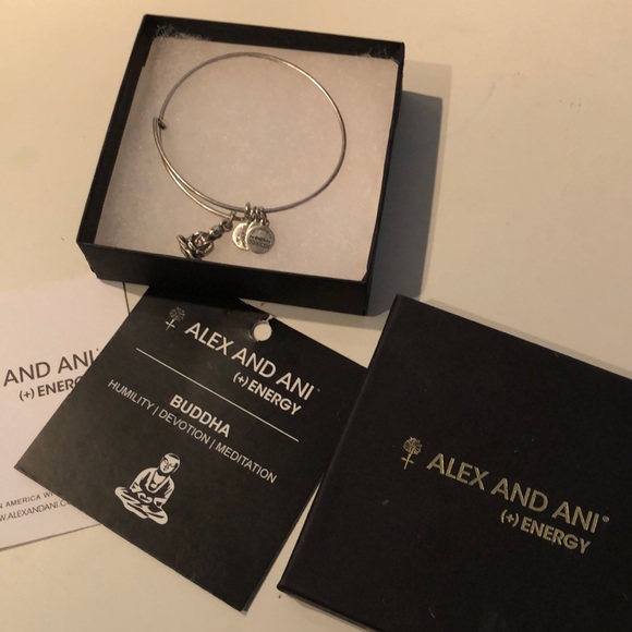 NIB: ALEX AND ANI ENERGY Buddha Bracelet silver - Picture 5 of 7